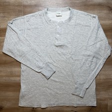 Vintage LL Bean River Driver Shirt Mens Large Gray Henley Pullover Made in USA