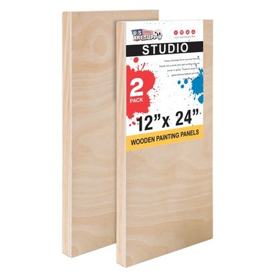 12'' x 24'' Studio 3/4'' Profile Depth Artist Wood Pouring Panel Boards Pack of 2