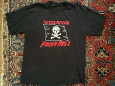 VINTAGE 80s RARE Volvos From Hell Double Sided Shirt Sz M Swedish Engineering