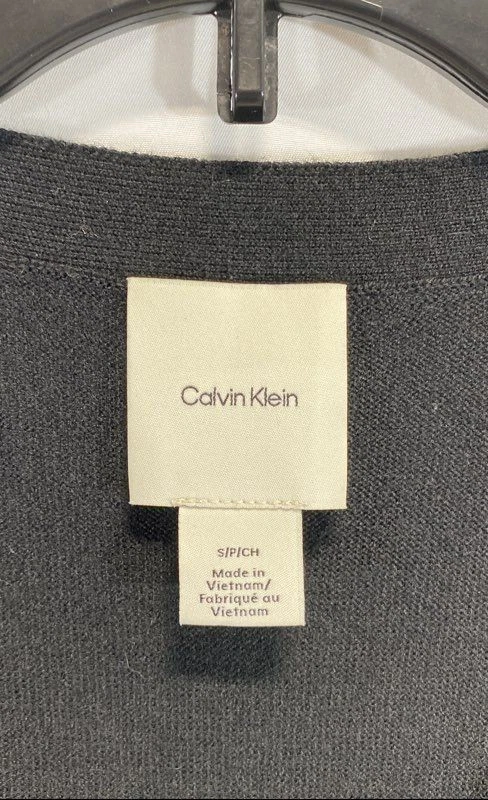 Cárdigan Suéter Calvin Klein Negro Mezcla Lana Refinada Cuello en V Para Hombre Talla S Foto 2 de 4