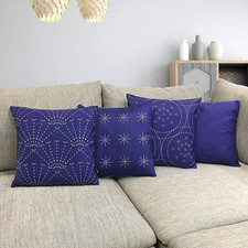 Set of 4 Throw Pillow Cases 18"x18" Decorative Cushion Covers - Royal Blue