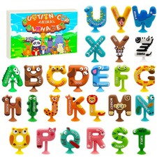 Bath Alphabet Letters,ABC Bath Toys,Alphabet Games,26 Cute Animals Silicone B...