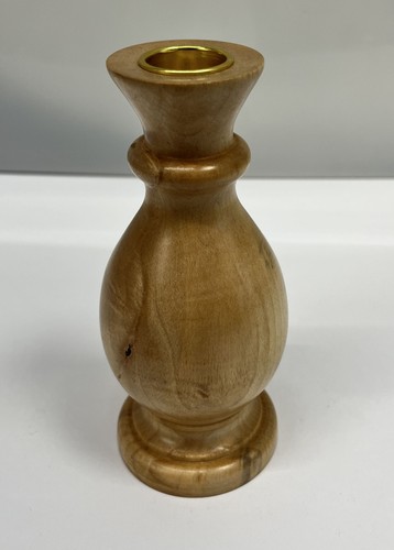 Hand Turned Wooden Candlestick Sycamore Decorative Hand Made 15cm high - Picture 7 of 12