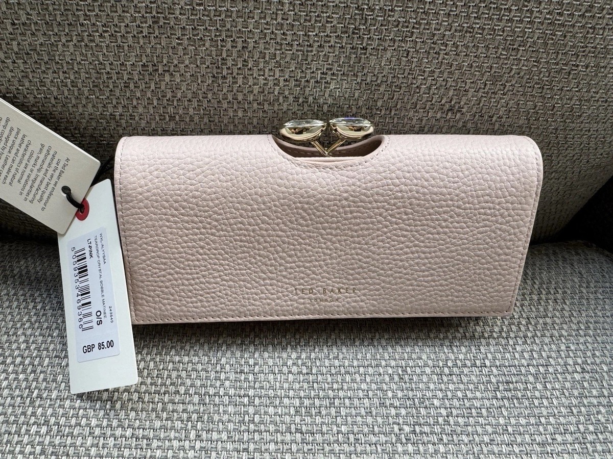 Ted Baker Teardrop Crystal Bobble Matinee Light Pink Leather Purse