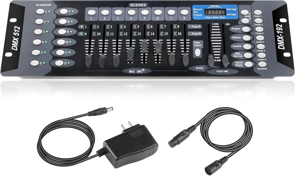 192 Channel DMX Lighting Controller with 6.6ft Cable - Ideal for DJs and Events - Image 3 of 4