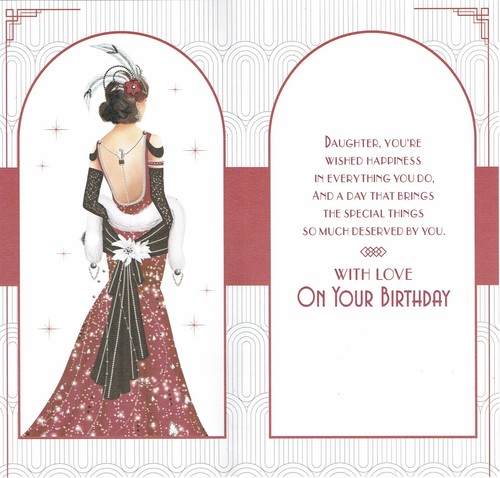 DAUGHTER BIRTHDAY CARD - Quality Art Deco Design - Picture 2 of 3