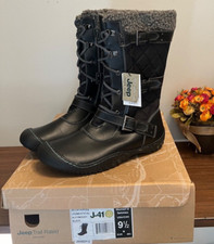 Botas de Senderismo JEEP Impermeables Negras 9.5 Para Mujer Deportivas Aire Libre Invierno J -41 $219