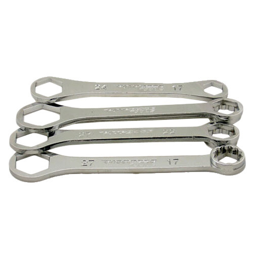 Pit Posse Motorcycle Axle Nut Spanner Wrench Combo - 22mm & 32mm Compact Rider Tool