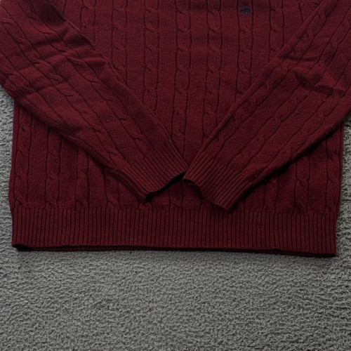 Brooks Brothers Maglione Uomo Grande Lana Merino Filato Italiano Maglia Pullover Rosso - Foto 3 di 10