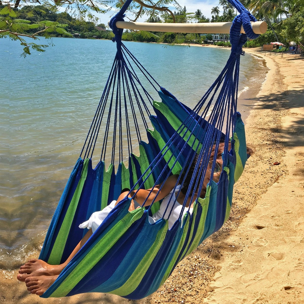 Indoor/Outdoor Hammock Chair/Swing-Blue | eBay