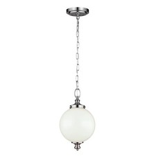 Image of 1 Bulb Ceiling Pendant Light Fitting Brushed Steel LED E27 60W Bulb