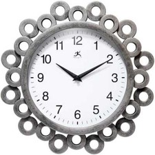 Round Ellipse Silver Battery Operated Quartz ...