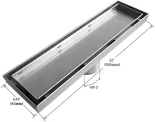 Neodrain 12" Stainless Shower Drain za3-12-t02 Tile Insert Cover