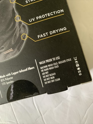 Copper Fit Guardwell Face Protector Mask Adult Charcoal Gray/Black UV30 NEW NIB - Picture 14 of 16