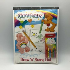 Care Bears Draw N Story Coloring Book Writing Pads  Crayons Sealed NEW 2004