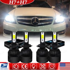 For Mercedes-Benz C250 C300 C350 - 4pc Combo Headlight High  Low Beam LED Bulbs