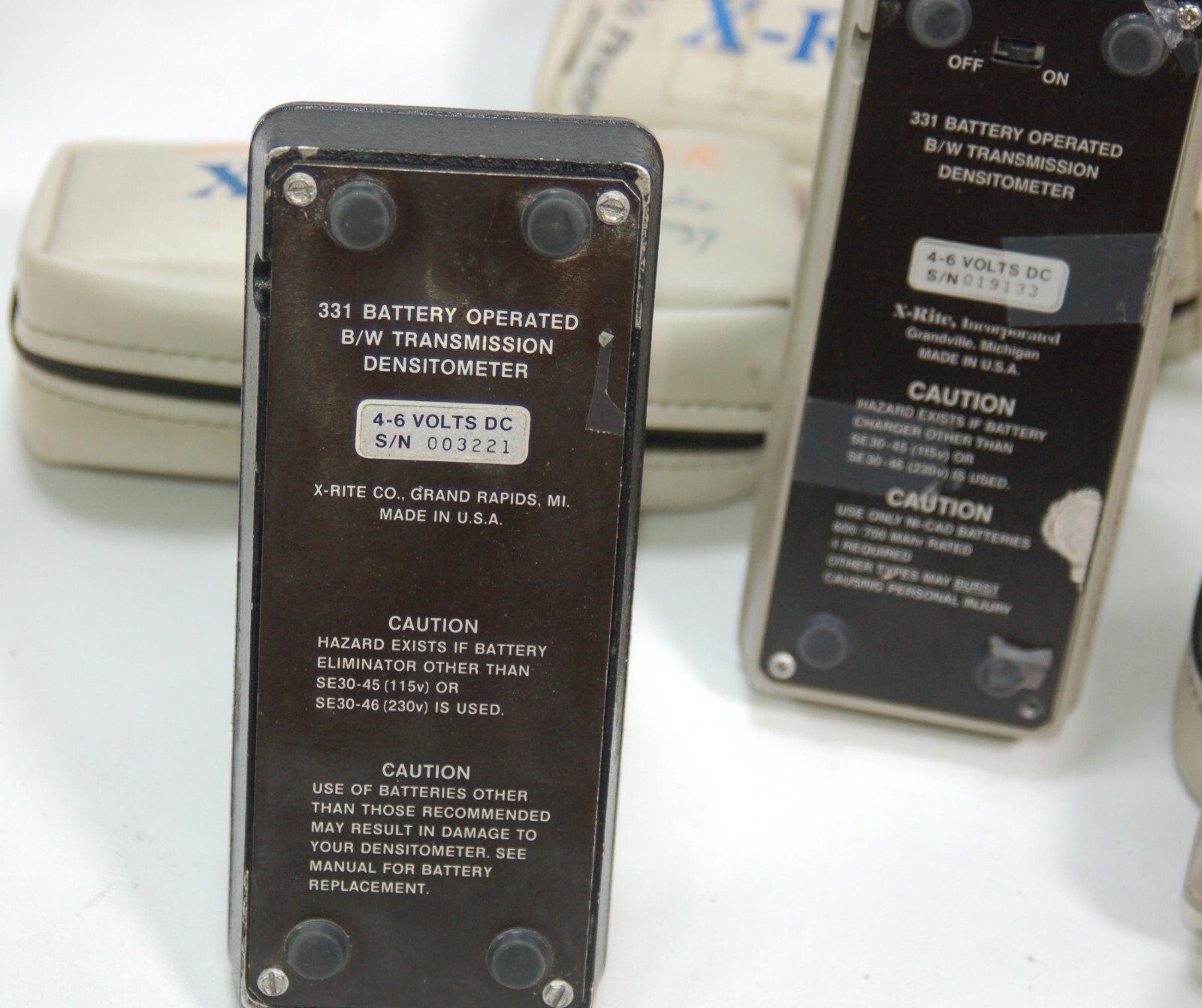 Lot of 5 X-Rite Densitometers and Sensitometers 2 331, 1 333, 2 334 READ Descr