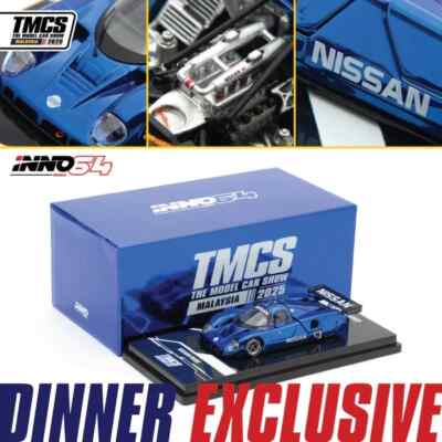Dinner Car 1:64 inno64 Nissan Nissan R89C Chrome Blue TMCS model