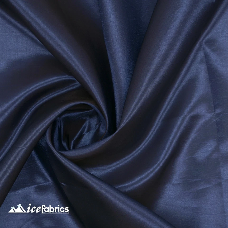 Tela de tafetán azul marino por yarda - Tela de tafetán de polietileno liso - Decoración Foto 4 de 4