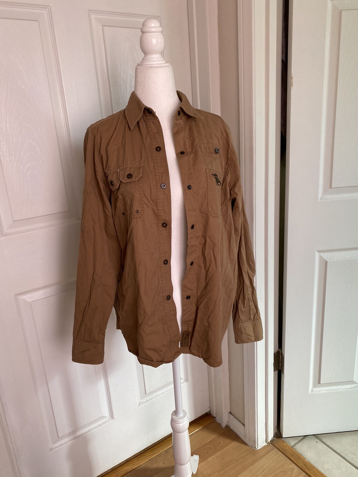 tan utility button down - image 1