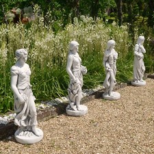 Four Seasons Maiden Collection 84cm White Stone Garden Statues
