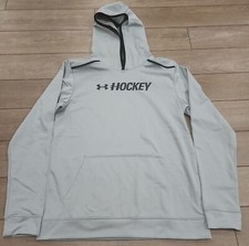 $50 NWT Under Armour Boy's Youth L YL Hockey Gray Hoodie Sweatshirt 1356499-011