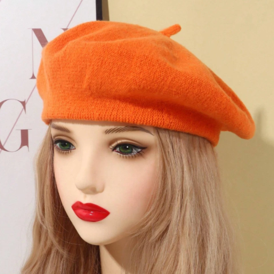 Женские вязаные французский стиль берет шляпа | теплый и модный зимний дизайн шляпы - Изображение 4 из 4