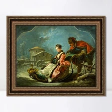 Framed Canvas Print Art Winter anagoria by Francois Boucher Wall Art Home Decor