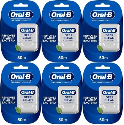 6 x Oral-B Pro Expert Premium Zahnseide 40m Cool Mint Zahnseide Gesunder Kaugummi