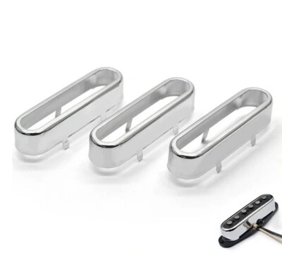 Brass Chrome Guitar Single Coil Pickup Covers Fit Stratocaster Strat