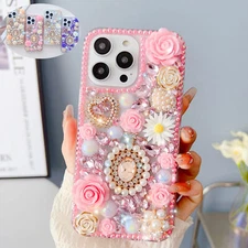 For iPhone 17 16 Pro 15 14 13 12 11 Shockproof Bling Diamond Hard Back Girl Case