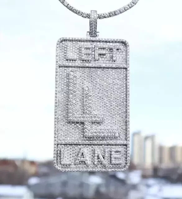 4Ct Round Lab Created Diamond Custom Dog Tag Only Pendant 14K White Gold Plated