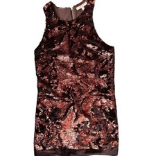 Lavendar Brown Size XS orange black Sequin cocktail dress New Years Eve USA Made