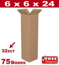 75 - 6x6x24 Cardboard Boxes Mailing Packing Shipping Box Corrugated Carton