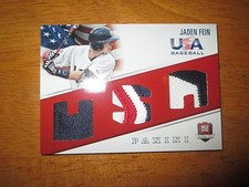 JADEN FEIN 2015 Panini USA Baseball Game Used TRIPLE PATCH #30/35 Card