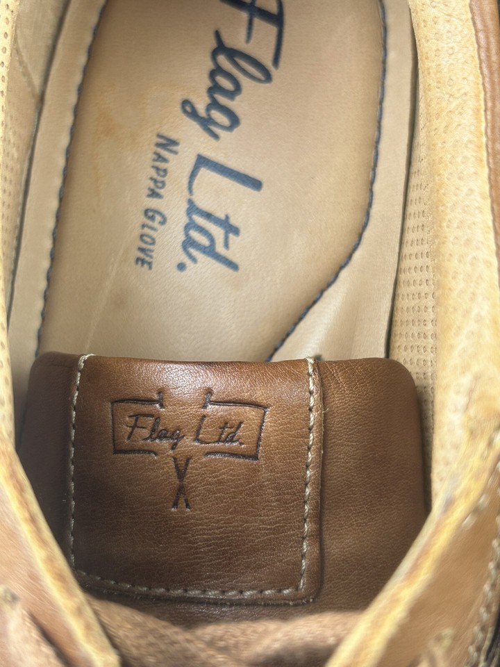 Flag LTD Nappa Glove Mens Lace Up Shoes Sz 11 Leather Brown Innoflex