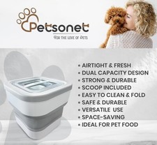 Dog Pet Food Storage Container Collapsible BPA Free 15lbs Magnetic Airtight Lid