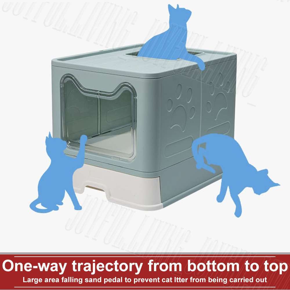 Self Cleaning Hooded Cat Litter Box Enclosed Large Kitty Toilet Box