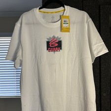 Under Armour X Stephen Curry Men's White “He’s On Fire!” NBA Jam T Shirt NWT