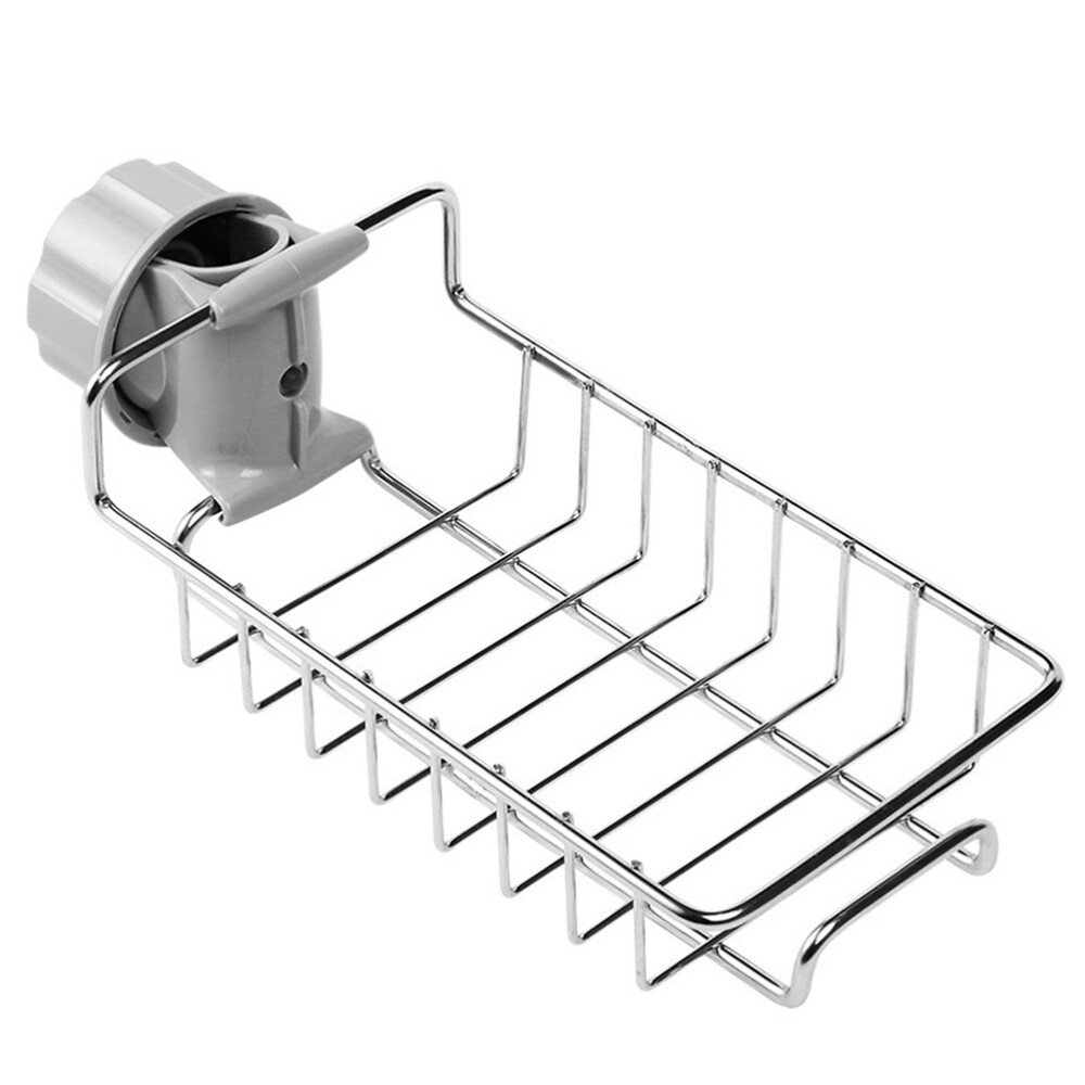 Adhesive Suction Sponge Holder for Kitchen Sink Dishwashing Drainer Storage Rack-image