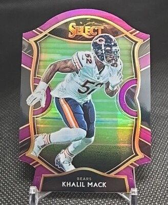 Khalil Mack 2020 Panini Select Concourse Purple Die Cut Prizm #8 Bears 