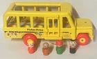 Fisher Price Yellow School Bus Little People #192 w/Figures Vintage