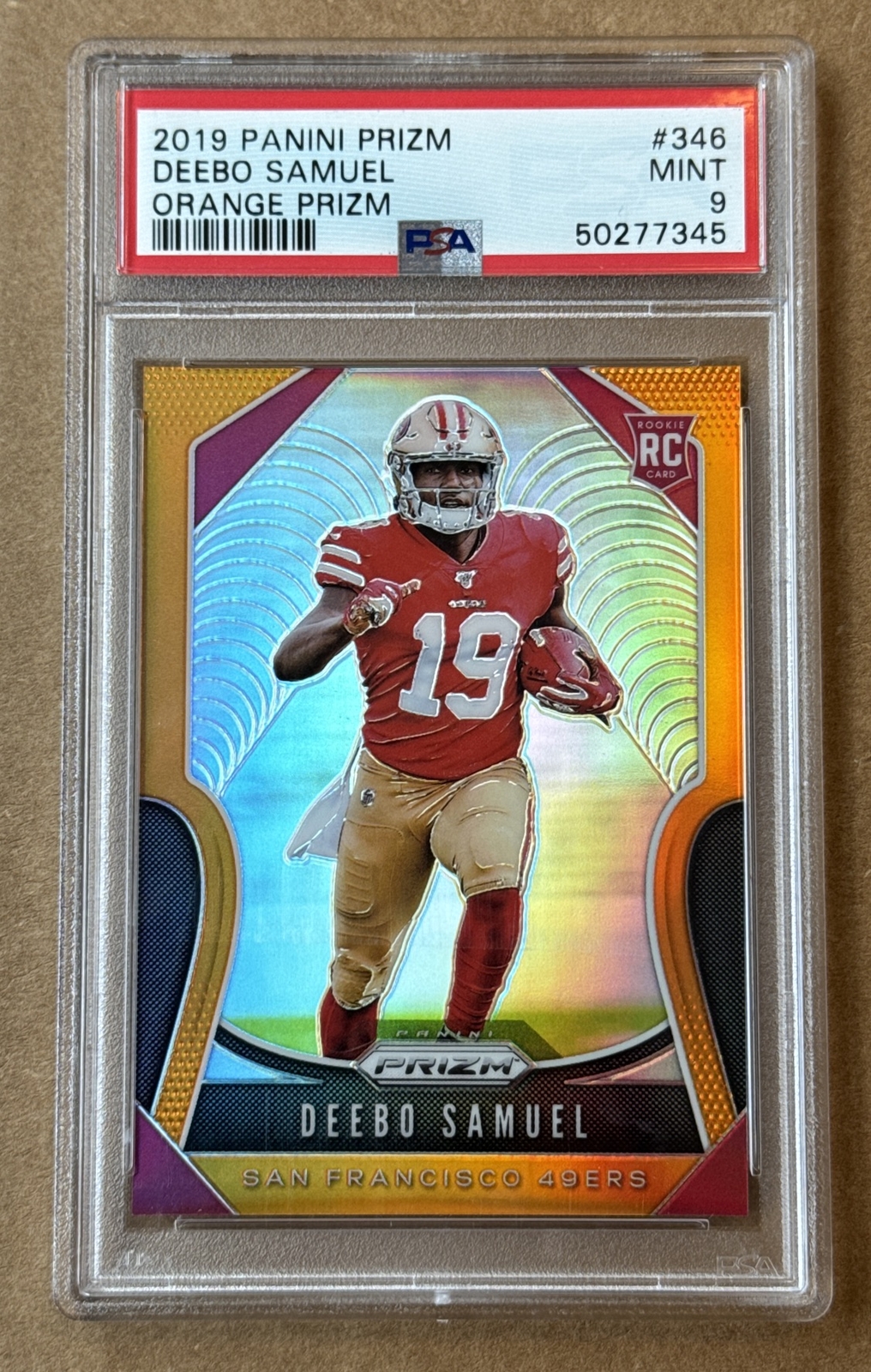 Deebo Samuel Rookie Orange Prizm 236/249 PSA 9 2019 Panini Prizm #346 RC 49ers