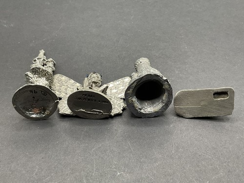 Vintage Pewter Figure Lot( 2-Castles 1- Dragon 1- Fairy With Jewels) Miniatures - Picture 4 of 13