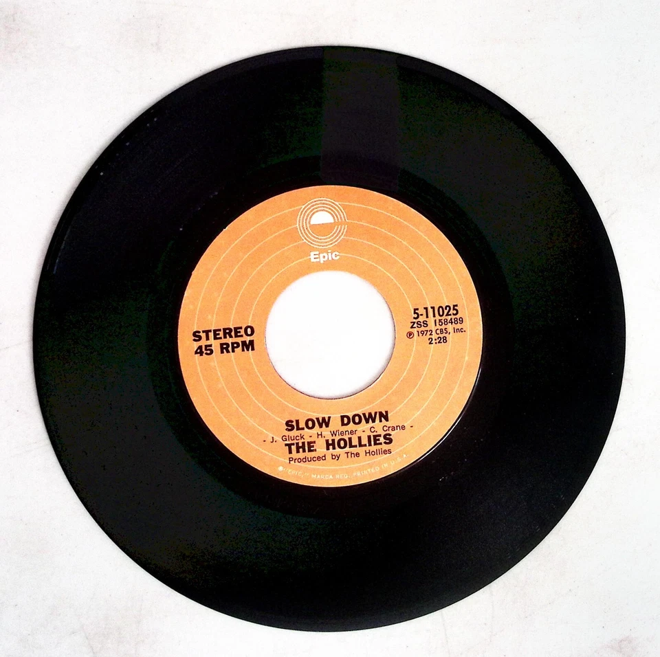 THE HOLLIES — ЗАМЕДЛЯЙТЕСЬ/НЕ БУДЕМ ЛИ МЫ ЧУВСТВОВАТЬ СЕБЯ ХОРОШО EPIC RECORDS ВИНИЛ 45 79–126 - Изображение 2 из 3