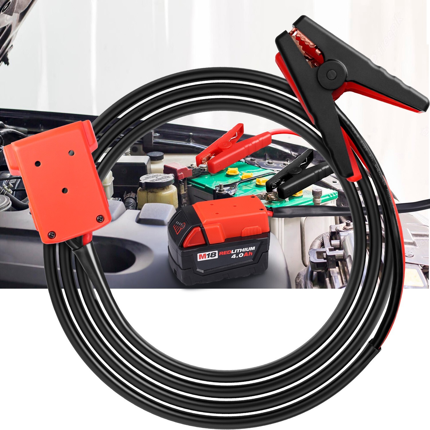6.56FT For Milwaukee M18 Jumper Starter Jump Kit 8AWG Cable Power Tool