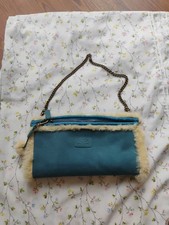 Borsa sherpa Ugg Australia pelle scamosciata shearling pelle di pecora verde acqua