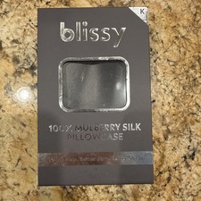 Blissy Mulberry Dark Gray 100 Silk Pillowcase King SIZE NEW IN BOX