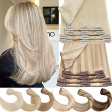 CLEARANCE Russian Clip In 100 Real Remy Human Hair Extensions 8PIECES FULL HEAD