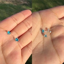 Set of 925 silver heart and flower earrings